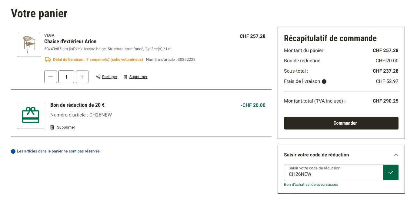 Preuve du coupon - Lusini - Lusini code promo [[CHF 20]] de réduction sur la commande
