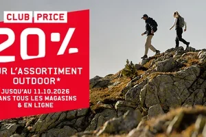 20% sur l’assortiment Outdoor – CLUB PRICE