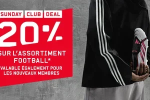 20% sur l’assortiment football – SUNDAY CLUB DEAL