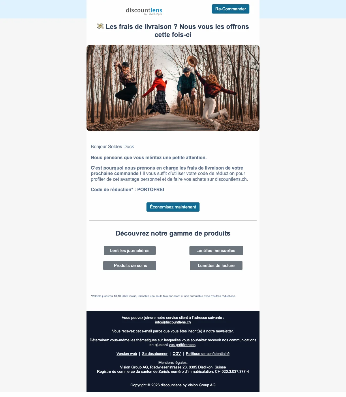 Preuve du coupon - Discountlens - Code promo : [[livraison gratuite]] sur votre prochaine commande