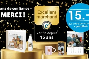 MERCI pour 15 ans de confiance! 🎉 15.- sur votre commande ou 25% sur les livres photo! 