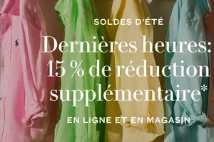 15 % de réduction supplémentaire, jusqu’à minuit
