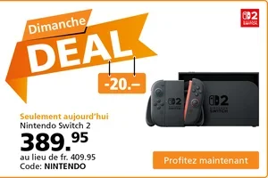 Offre du jour : la Nintendo Switch 2 à seulement fr. 389.95 🤩