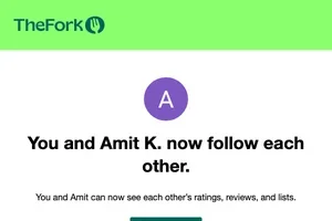 Amit K. is now following you on TheFork!