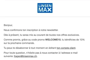 Confirmation d'inscription à la newsletter