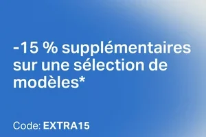 On ne plaisante pas : -15 % supplémentaires sur l’outlet et une sélection de modèles 🛒