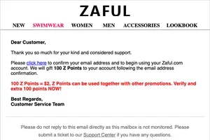 [Zaful] Please confirm your registered email - thank you