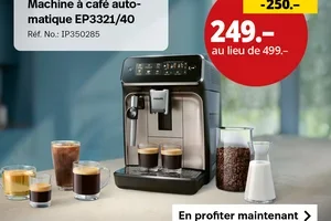 Seulement aujourd'hui: CHF 250.– de rabais sur machines à café automatiques 🤑