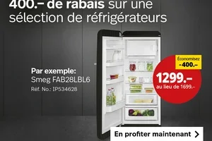 Aujourd'hui seulement : les réfrigérateurs SMEG à CHF 400.– de moins