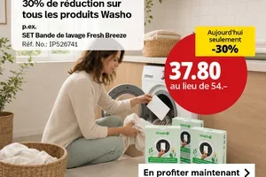 Aujourd'hui seulement : 30% de réduction sur les bandes de lavage Washo 😃