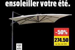 😎 -50% sur le parasol à mât déporté Salvador