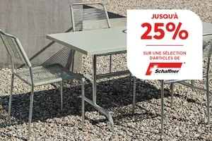 Jusqu'à 25% de rabais sur une sélection de meubles Schaffner
