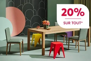 20% de rabais sur tout l'assortiment !