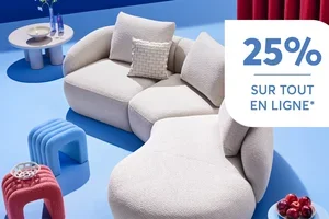 25% de rabais sur tout en ligne