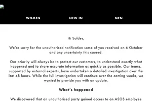 An update on the unauthorised ASOS notification