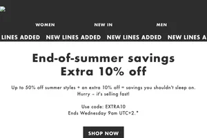 Extra 10% off all Sale