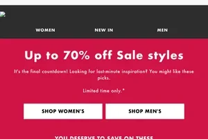 Up to 70% off Sale