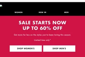 Up to 60% off Sale starts now, Soldes
