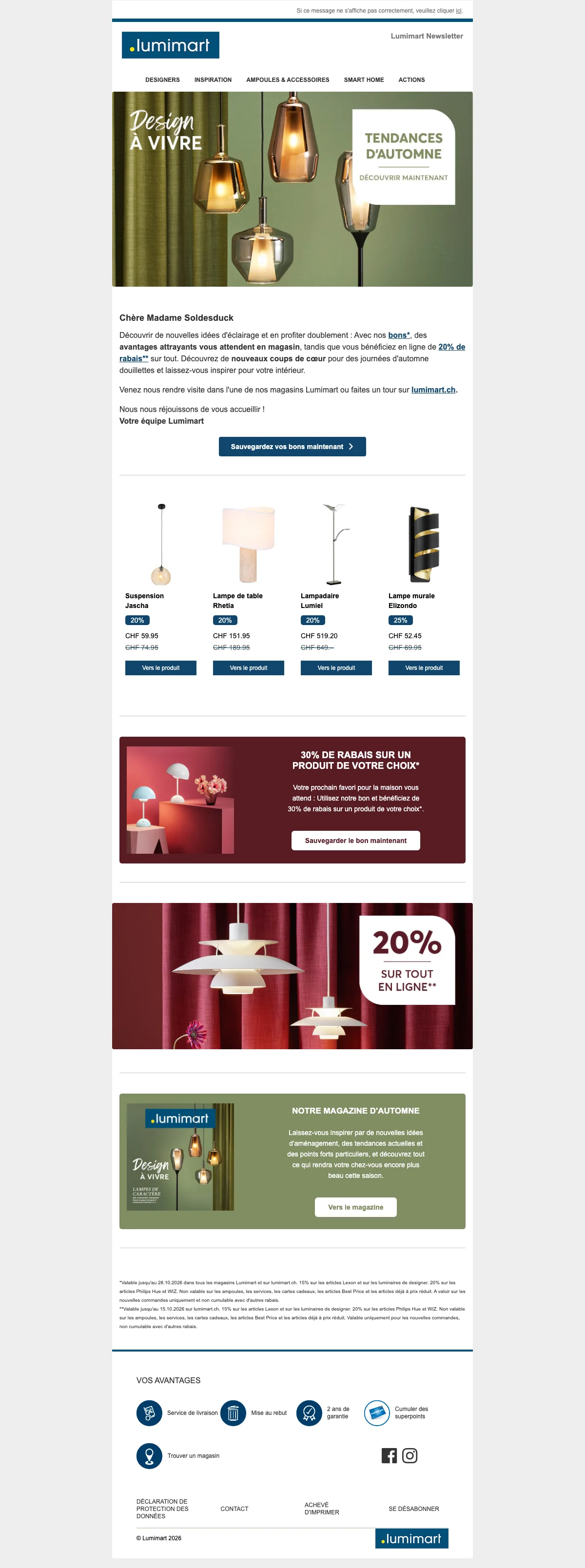 Preuve du coupon - Lumimart - Code promo : [[30% de rabais]] sur un produit de votre choix