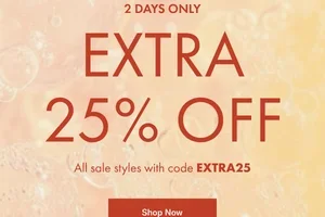 Extra 25% off sale ends tomorrow