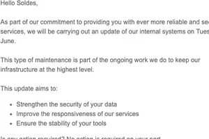 Scheduled maintenance of our internal systems
