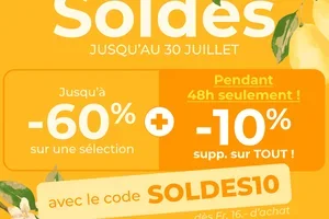 😱 -10% en plus des soldes sur TOUT le site : c'est maintenant !