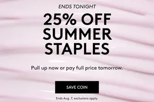 25% off summer faves 🚨 Only ‘til tonight