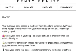 Fenty Fam Sale early access starts soon 🛍️