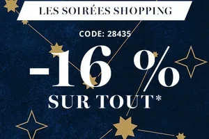 🎯 -16 % pendant les Soirées Shopping