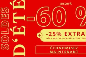 Presque fini : -60% + EXTRA -25% dès 3 articles ⚡