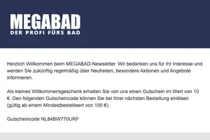 Ihre Newsletteranmeldung - Gutscheincode