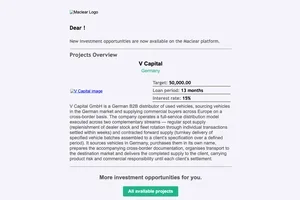 Don't miss it! A new project "V Capital (PJ2100)" listed on the Maclear platform.