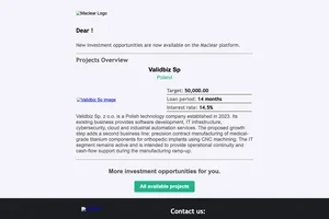 Don't miss it! A new project "Validbiz Sp (PJ2227)" listed on the Maclear platform.