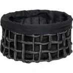 Poubelle Giulia Noir Fibre naturelle 25 cm 13 cm - Matérial: Jacinthe d'eau/lin