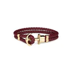 Bracelet ancre Phrep Gold Leather Dark Berry
