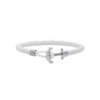 Bracelet Ancre Phrep Lite Argent Cuir Blanc