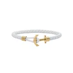 Bracelet ancre Phrep Lite Or Cuir Blanc
