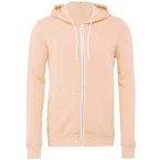 Sweat à capuche zippé en molleton unisexe pêche