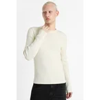 Pull en tricot côtelé - Ecru