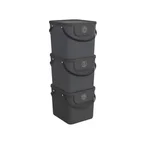 Lot de 3 - ALBULA Système de recyclage des déchets 40L - Anthracite