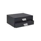 BIRGER Boîte à tiroirs 2 compartiments - Gris foncé