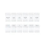 Pots à épices CARRÉS Minimal - lot de 12 pièces.