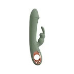 Vibromasseur lapin "Slim Rabbit" en silicone 21,3 cm (vert)
