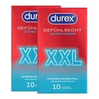Paquet de 2 préservatifs "Invisible XXL" en latex de caoutchouc naturel (Ø 60 mm/2x10 unités) de Durex