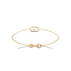 Bracelet géométrique perle blanche plaqué or