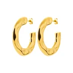 Créoles dorées effet martelé – en acier inoxydable