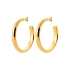 Boucles d’oreilles créoles épaisses dorées – bijou moderne et raffiné