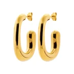 Créoles dorées épaisses en acier inoxydable