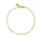 Bracelet maille coeurs plaqué or