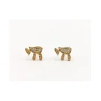 Boucles d’oreilles en plaqué or serties de zircons - Symbole Haï